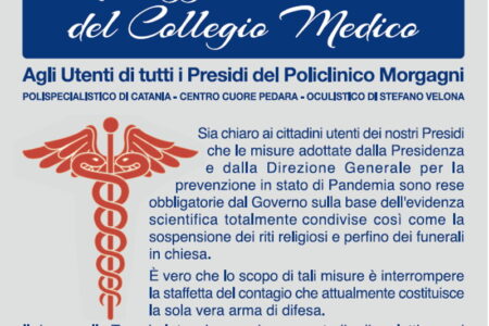 Messaggio del Decano del Collegio Medico