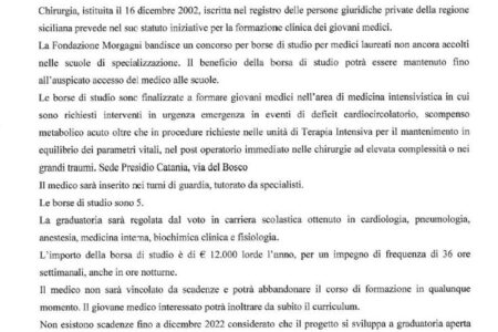 Bando Conferimento Borse Di Studio Per Giovani Medici